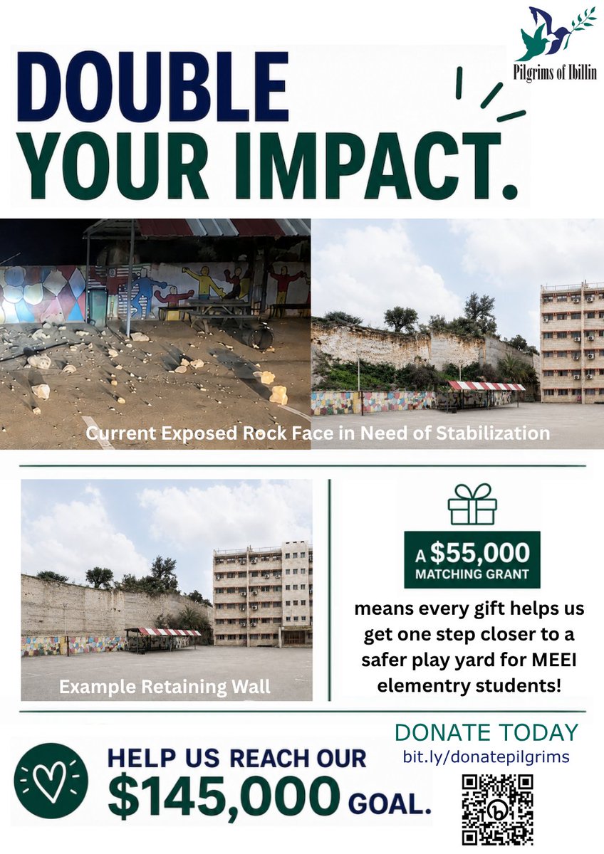 PilgrimsIbillin's tweet photo. 💙 HELP KEEP MEEI'S ELEMENTARY STUDENTS SAFE! 💙 HELP US REACH OUR GOAL BY JULY 31 💙
A deteriorating limestone cliff overlooks the playground at Mariam Bawardi Elementary School. To protect the children, we urgently need to build a retaining wall.

https://t.co/IFPh6ddt4X https://t.co/z6XjzGezQI