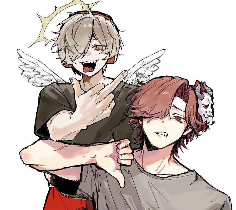 miso_sih1r's tweet photo. 絵茶合作👼👹
#だるまいずごっほ 
#Arisakaaa https://t.co/3Ge22TsgO4
