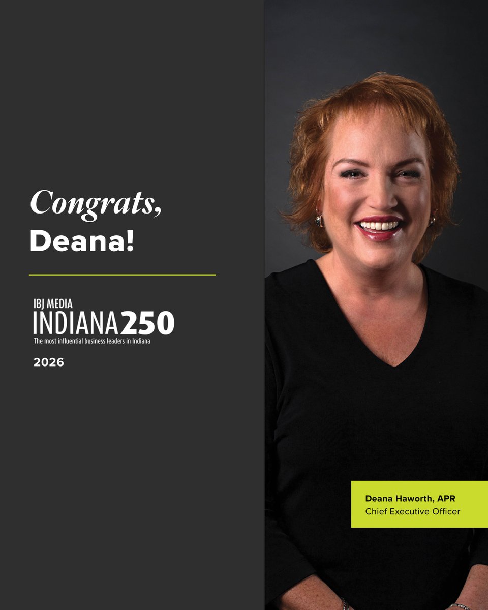 hironsandco's tweet photo. We are thrilled to share that Hirons CEO @ Deana Haworth has been honored as one of IBJ Media’s Indiana 250 for the third consecutive year.

Deana is an inspiring and extraordinary leader, and we love knowing others see it, too.  

Congratulations to all of this year’s honorees! https://t.co/S694S7PcRP