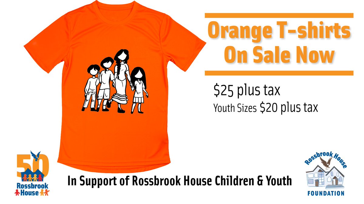 Rossbrook's tweet photo. Orange t-shirts are on sale now. Designed by @Rossbrook youth, Breanna.
Sizes for adults $25 + taxes | youth $20 + GST
Shirts can be picked up at Rossbrook House or delivered for a fee. More details online. Order yours today: https://t.co/NZuaOlIsh7

#orangeshirts https://t.co/0IbQpWu6N5