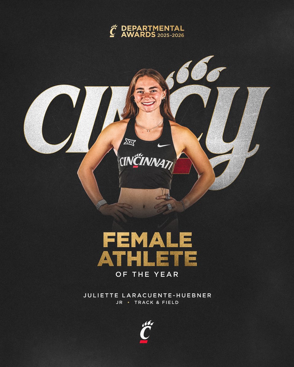 GoBEARCATS's tweet photo. 🏆 Our 2025-26 Female Athlete of the Year: Juliette Laracuente-Huebner of @GoBearcatsTFXC.

📝: https://t.co/tG9yjvc5We https://t.co/fKw4leOgpr