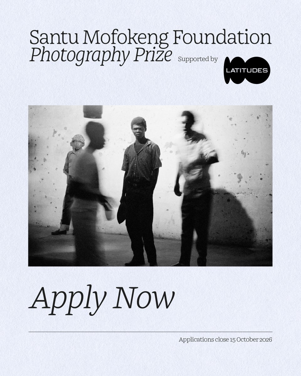VANSAnational's tweet photo. Take a look at this opportunity on our website:

SANTU MOFOKENG FOUNDATION PHOTOGRAPHY PRIZE: SUPPORTED BY LATITUDES

APPLICATION DEADLINE: 15 October 2026

https://t.co/xpORBOYVS0 https://t.co/un3HUfRkjj