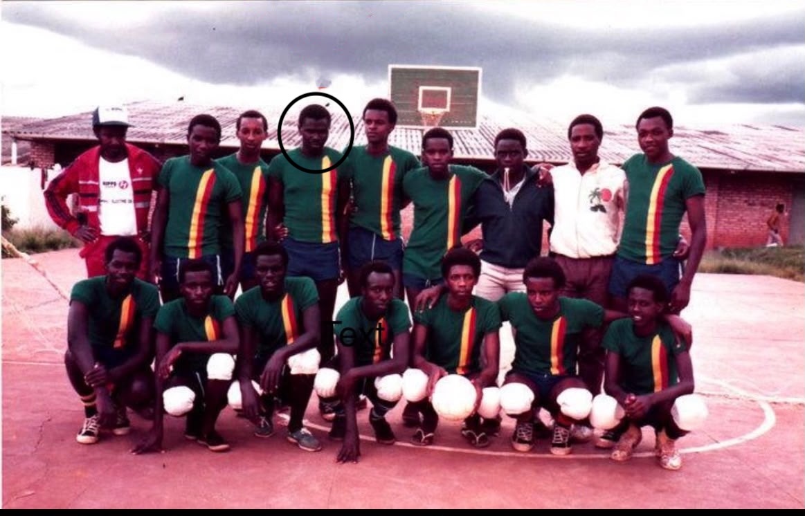 FDLRTracker's tweet photo. Brig. Gen. Sébastien Uwimbabazi, newly UN-sanctioned FDLR intelligence chief, pictured in his school days (top row) on the Petit Séminaire Virgo Fidelis de Karubanda volleyball team. 

The FDLR are Rwandans. They remain a Rwandan problem. https://t.co/YNQv6PvHjo