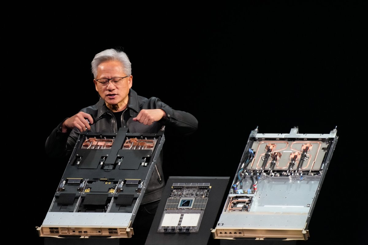 StockMKTNewz's tweet photo. NVIDIA JUST CONFIRMED ITS NEXT-GEN CHIPS ARE ON SCHEDULE, AND MADE A DIRECT COMPARISON TO AMD IN THE SAME BREATH

Nvidia $NVDA says its chips remain on track for use in AI data centers.

The company also says its new Vera processor is faster than AMD's Turin.

Nvidia said a major customers are already testing Vera Rubin hardware.
