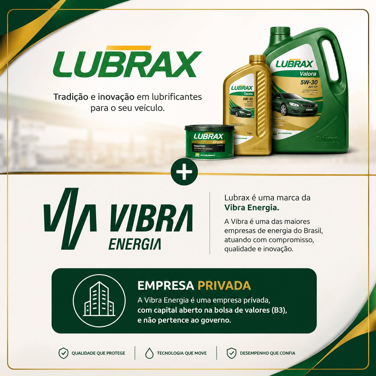 toinhodaplanet's tweet photo. Aos sujos, aos maus-caráter e aos desinformados:

A Lubrax é uma marca da Vibra Energia, uma empresa privada. Portanto, espalhar que a Lubrax "é do governo" só demonstra desconhecimento ou má-fé.

Antes de compartilhar informações falsas, pesquise. Informação correta vale mais do que narrativa.