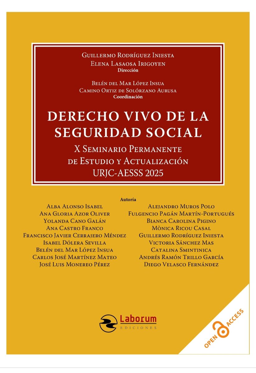 blinsua15's tweet photo. Nueva publicación sobre "Derecho vivo de la Seguridad Social". Se recogen las ponencias y comunicaciones al seminario de jurisprudencia y reunión de nóveles investigadores AESSS/URJC. 
El acceso es abierto🔓: 
https://t.co/mWXQhAXNhN https://t.co/sma0PjFspr