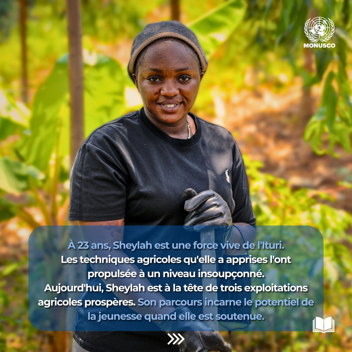 MONUSCO's tweet photo. La #ProtectionDesCivils, c’est aussi réduire les risques de recrutement des jeunes dans les groupes armés.
C’est à cette fin que les casques bleus bangladais forment des jeunes en Ituri en divers métiers.
Découvrez les parcours de deux d’entre eux dans ce récit.⤵️1/5... https://t.co/YuSt4Jqqpk