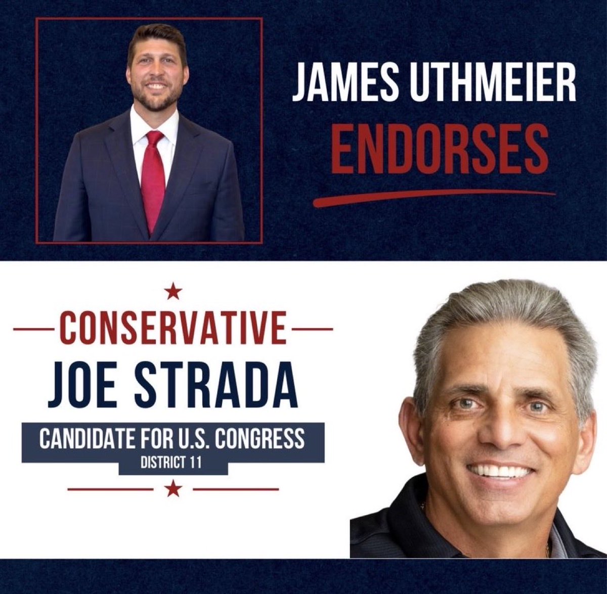 VoteStrada's tweet photo. "Joe is a successful entrepreneur who built an a/c and plumbing company from the ground up. He’s a conservative with real world experience! I’m confident Joe will fight for the Free State of Florida just as he has for his thousands of employees. He has my endorsement!" https://t.co/njfvrsrtg3
