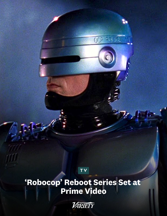 Variety's tweet photo. "Robocop" is being rebooted once again, this time as a TV series for Amazon Prime Video. The streamer has given the show an eight-episode order. 

Ed Neumeier, co-creator and co-writer of the original "Robocop" film, will serve as an executive producer on the reboot series alongside James Wan and more. Per the official logline, "A giant tech conglomerate convinces the city to place a powerful robot on its police force – a robot implanted with the consciousness of a beloved, fallen officer."

https://t.co/KvPbsAFgvB