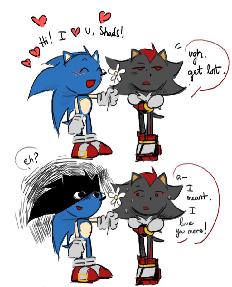 xmlzus's tweet photo. im back with obsessed Sonic gng B) 
#sonadow
#shadnic https://t.co/Jko876GliJ