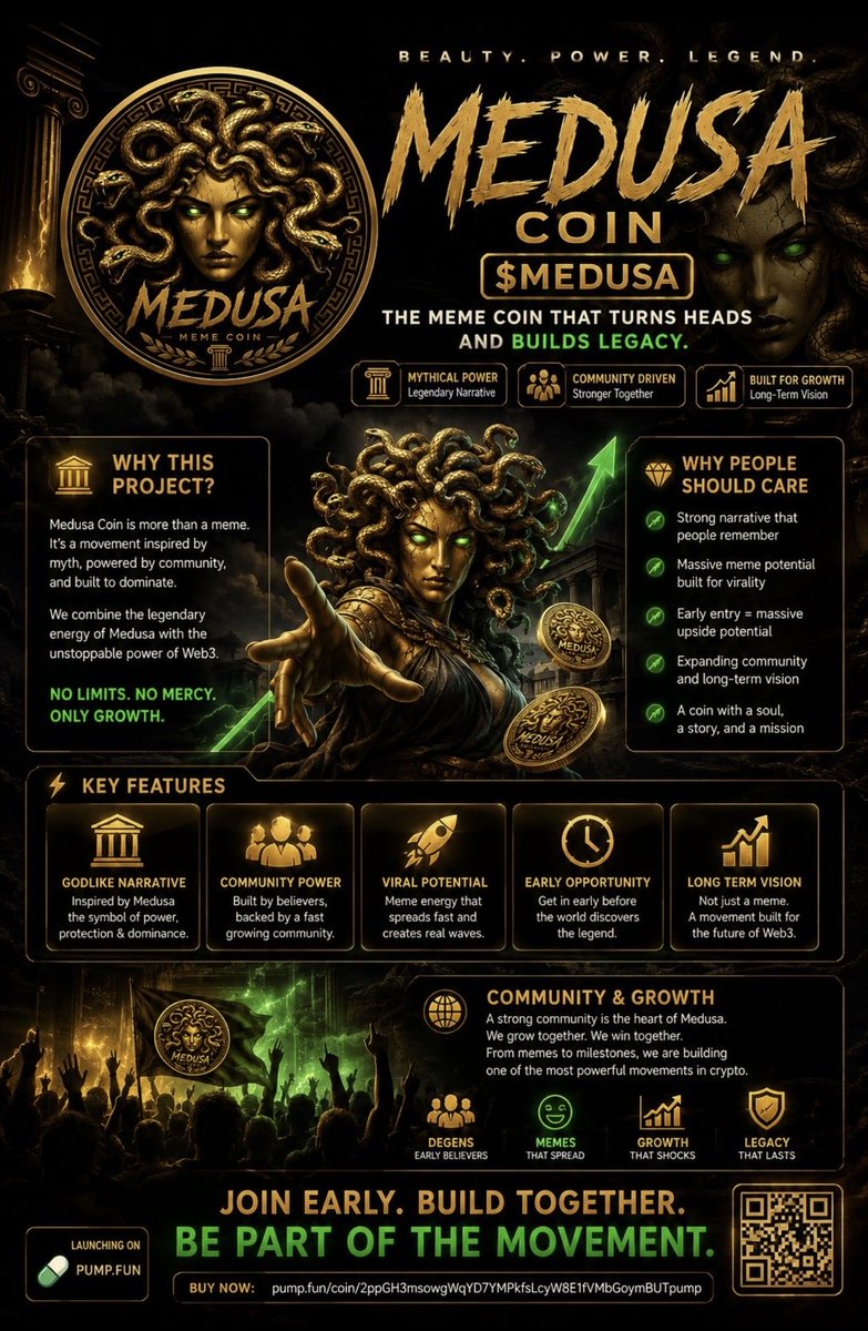 Maniatis94's tweet photo. $MEDUSA isn't just another meme coin—it's a movement inspired by the legendary Medusa, combining myth, strength, and premium Web3 energy.

Join early, support the community, and be part of something legendary.

🛒 Buy on https://t.co/bMVMSDFgkx:
https://t.co/195NHmApbk

$MEDUSA https://t.co/vV92IIBjjo