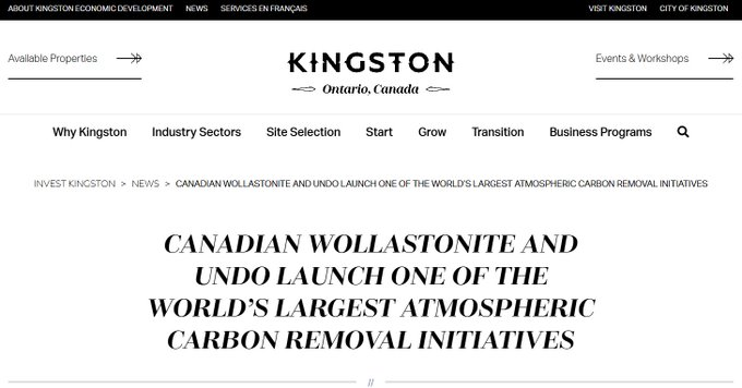 YGKRogue's tweet photo. Rather than reducing fossil fuel use, spread wollastonite.

Currently the second largest geo-engineered atmospheric CO2 removal project in the world, positioning The City of Kingston at the forefront of GLOBAL CLIMATE INNOVATION.

And only 17 more sleeps until the Poker Run!
#ygk https://t.co/Q80fkbPgDE