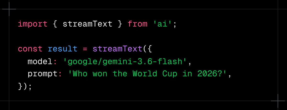 Use Gemini 3.6 Flash in AI SDK