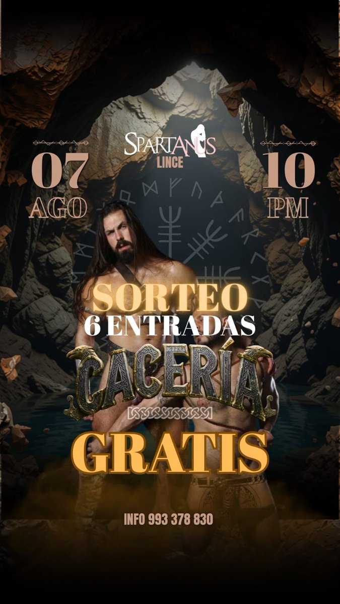etlima69's tweet photo. 🔥SORTEO!!🔥
Llévate tu entrada gratis a esta edición ⚔️Cacería🏹 de Spartanus Sauna Cruising siguiendo estos pasos…
🍆Repostea esta publicación🍆
🍑Comenta si te gusta ser presa o depredador y etiqueta a tus 3 creadores de contenido favoritos🍑
💦Dale like a este post💦
🔥Los ganadores se anunciarán el 30 de julio🔥
⚔️Info al 993378830⚔️