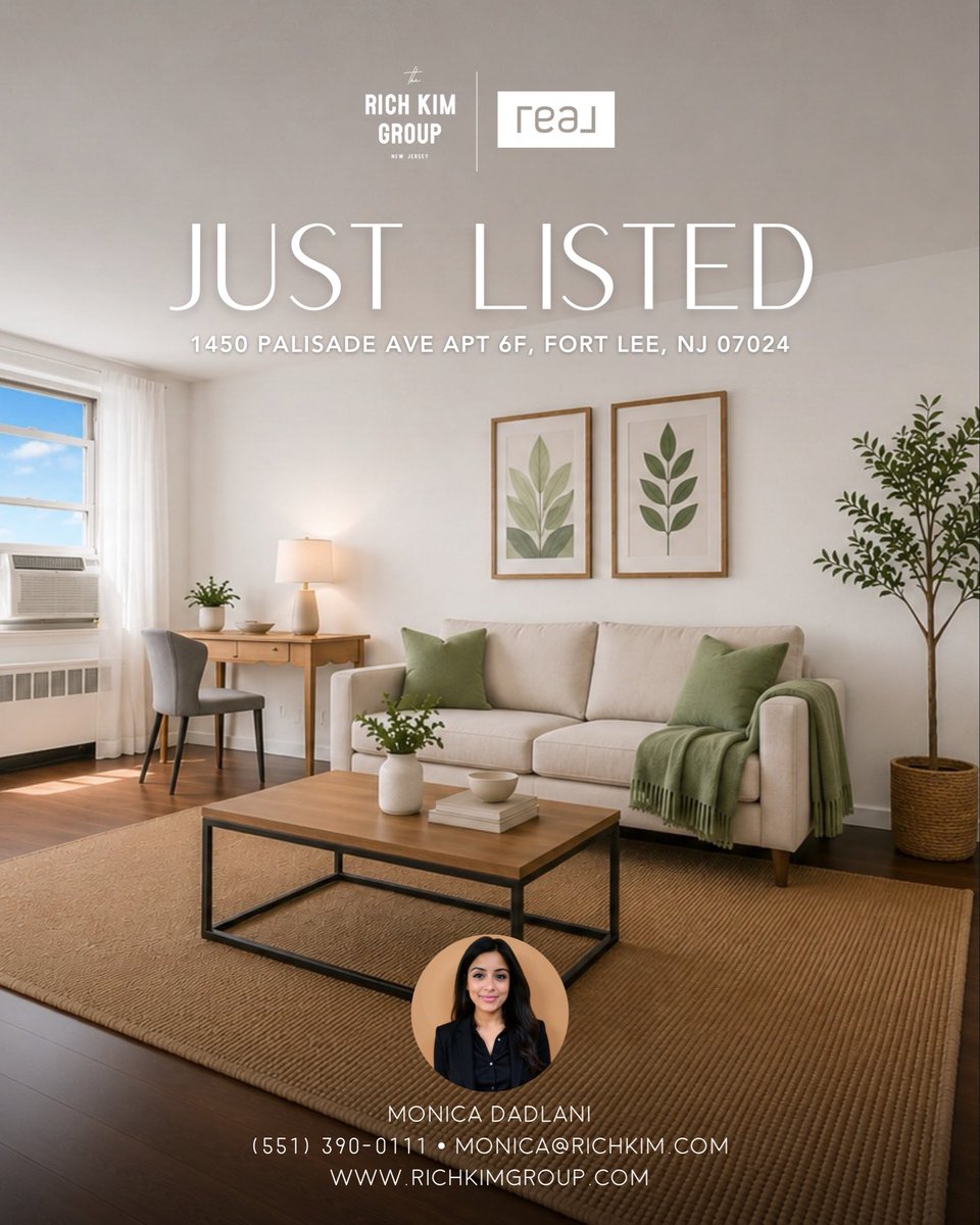 richkimgroup's tweet photo. 𝗝𝗨𝗦𝗧 𝗟𝗜𝗦𝗧𝗘𝗗 🔥
1450 Palisade Avenue, Unit #6F, Fort Lee

ZILLOW: https://t.co/K7nQTt3YPH

𝗥𝗲𝗽𝗽𝗲𝗱 𝗯𝘆: 𝐖𝐎𝐎𝐉𝐈𝐍 𝐏𝐀𝐑𝐊 [ @𝐰𝐨𝐨𝐣𝐢𝐧𝐩𝐚𝐫𝐤𝐧𝐣 ]

𝗪𝗢𝗢𝗝𝗜𝗡 𝗣𝗔𝗥𝗞
(201) 720-6022
Woojin@richkim.com

#RealBroker #RealBrokerLLC #RichKimGroup https://t.co/zYQLcF1srs