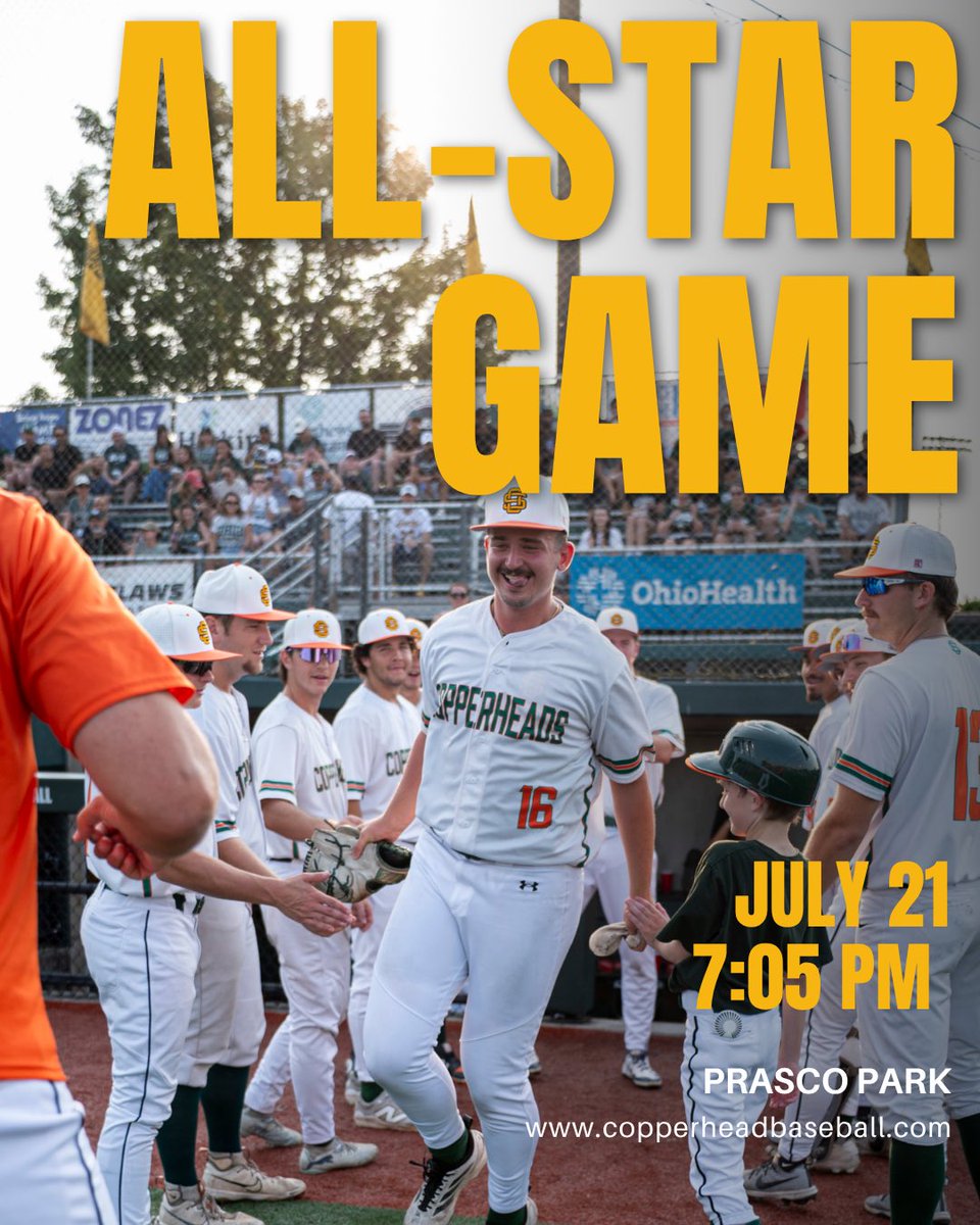 Copperheads's tweet photo. Catch our Copperheads in tonight’s @GLSCL All-Star Game🐍🔥
Shout out to our broadcast team for streaming tonight’s game‼️‼️
📍Prasco Park
⏰7:05 PM
🔗Stream through @FloCollegeBSB
#communityownedstudentoperated #gocheads #allstargame https://t.co/K6lGw0Xdjo