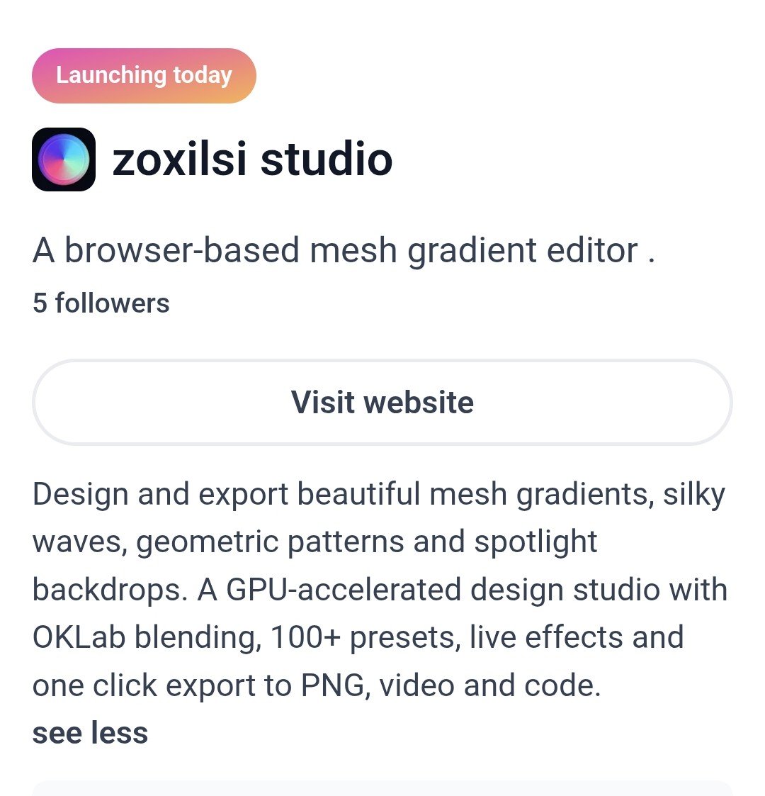 zoxilsi's tweet photo. We are live on Product Hunt

Kindly support us  ❤️ 

https://t.co/KrSc0rzwuF https://t.co/KkUtGzKkgQ