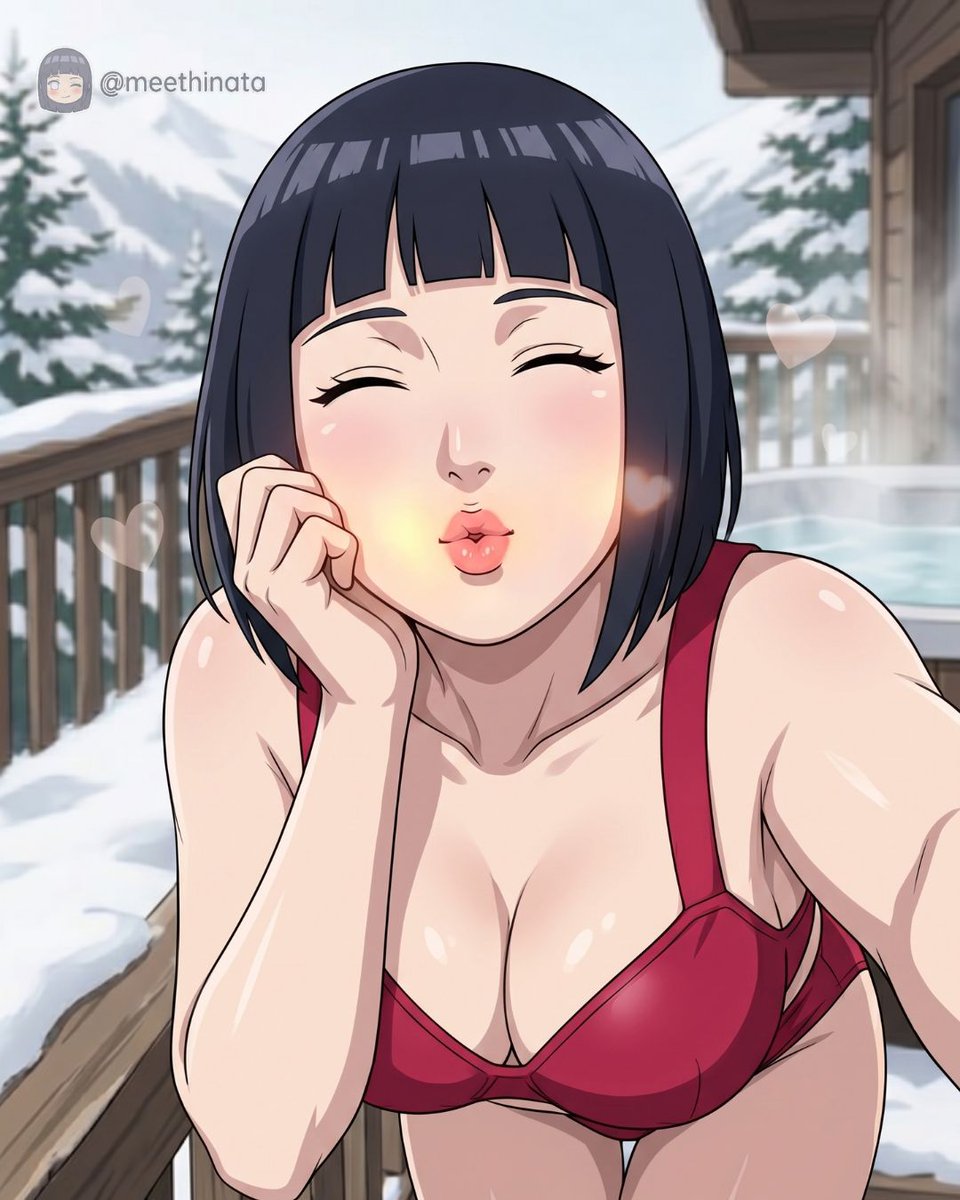 meethinata_'s tweet photo. Braving the winter chill for a relaxing dip today! ❄️ The contrast between the snowy mountain air and the steaming hot tub is pure magic. Would you rather hit the slopes or stay cozy in the water?
.
Let me know below! 👇 Hit follow to enjoy more snowy escapes with me!
.
#meethinata #HinataHyuga #AnimeAesthetic #NarutoCommunity #AnimeLifestyle