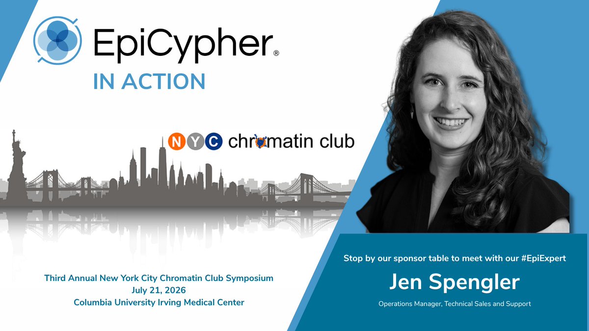 epicypher's tweet photo. EpiCypher is proud to sponsor the Third Annual New York City Chromatin Club Symposium, happening today (7/21) at Columbia University Irving Medical Center! Are you attending? Stop by our table to meet with our #EpiExpert. 

Learn more about NYCCC here: https://t.co/xm0LdJ1JKt https://t.co/EZHq9FmpbM