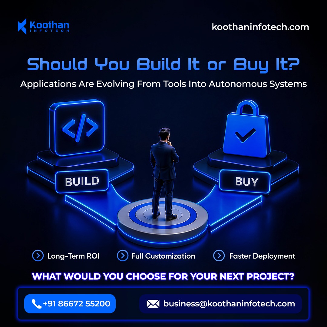 Koothaninfotech's tweet photo. Build for control. Buy for speed.

The smartest technology decision is the one that supports your long-term business goals.

🤔 What's your choice, Build or Buy?

#SoftwareDevelopment #BusinessStrategy #DigitalTransformation #Innovation #Tech #Startup #B2B #CustomSoftware https://t.co/xuKvK3v1ZL