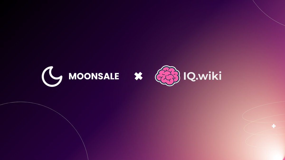 Moonsaleapp's tweet photo. 🥇 MoonSale is now on @iqwiki 

We're excited to have an independent reference page on IQ wiki, the decentralized encyclopedia for Web3 projects.

It covers what MoonSale actually does: a multi-chain launchpad live on BNB Chain, Base, Robinhood Chain, and Ethereum, with contract-enforced protections like automatic refunds if softcap isn't met, locked liquidity at launch, and a public Security Score on every project.

📖 Read it here: https://t.co/5BZdGruivd