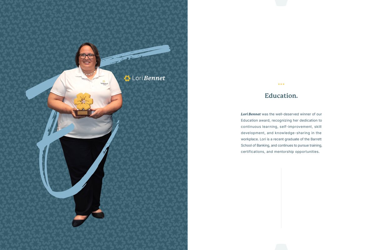 WayneBank1871's tweet photo. Congratulations to Lori Bennet, recipient of our BETTER Education Award! 👏💙

Lori's commitment to lifelong learning, personal growth, and sharing her knowledge with others inspires those around her every day. Thank you for making our team better every day, Lori! https://t.co/Sa2AlEYzPF