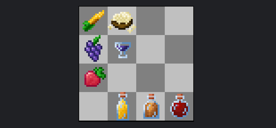NoScratchyPants's tweet photo. some food items, popcorn, wine, cider, syrup, sweet berry schnapps, many more planned

#Minecraft #pixelart #aseprite https://t.co/DgRQC4nSq6