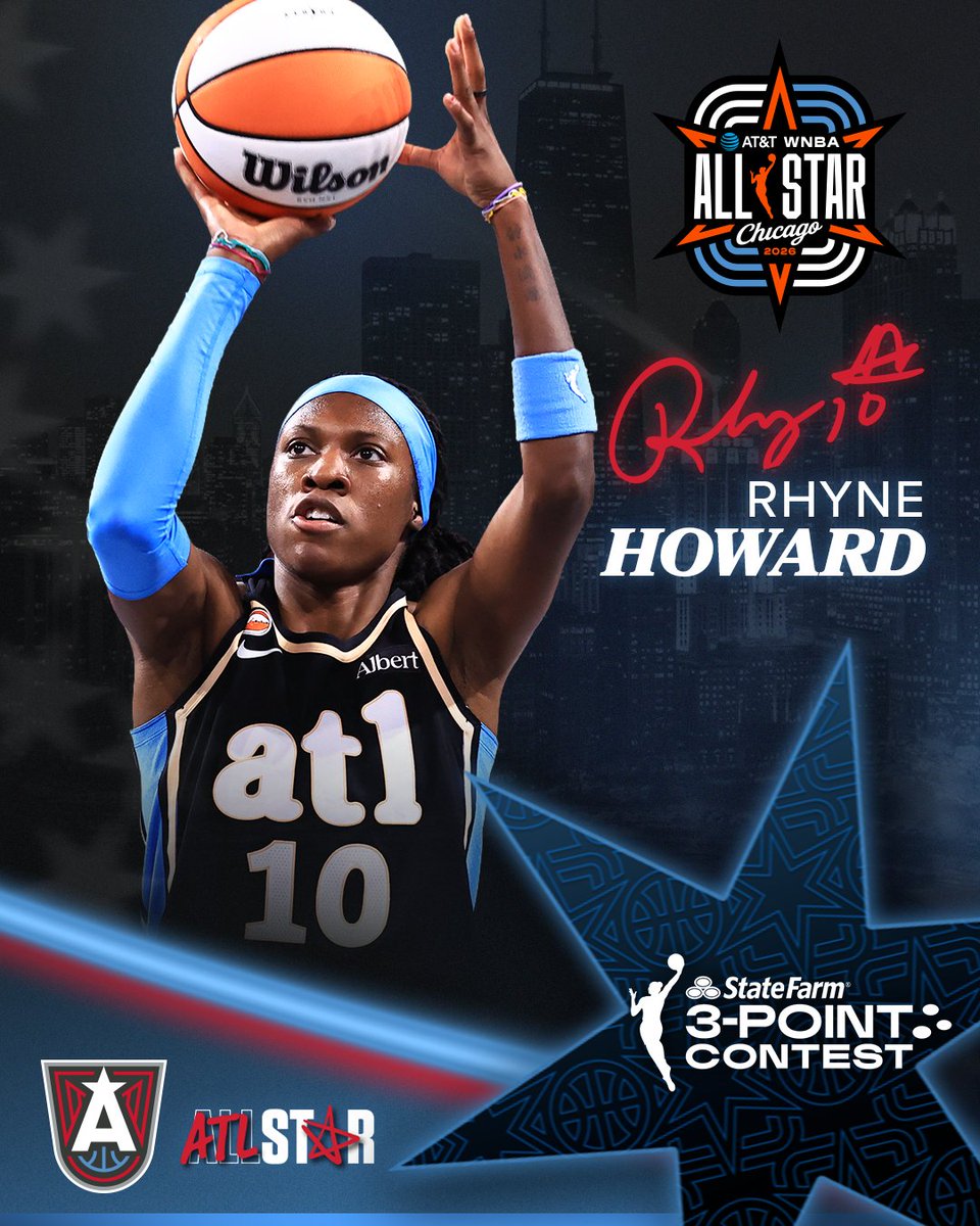 AtlantaDream's tweet photo. Your All-Star Friday Night just got 10x better 🙌

Rhyne Howard is officially part of the State Farm 3-Point Contest! https://t.co/ESuA6ggI93