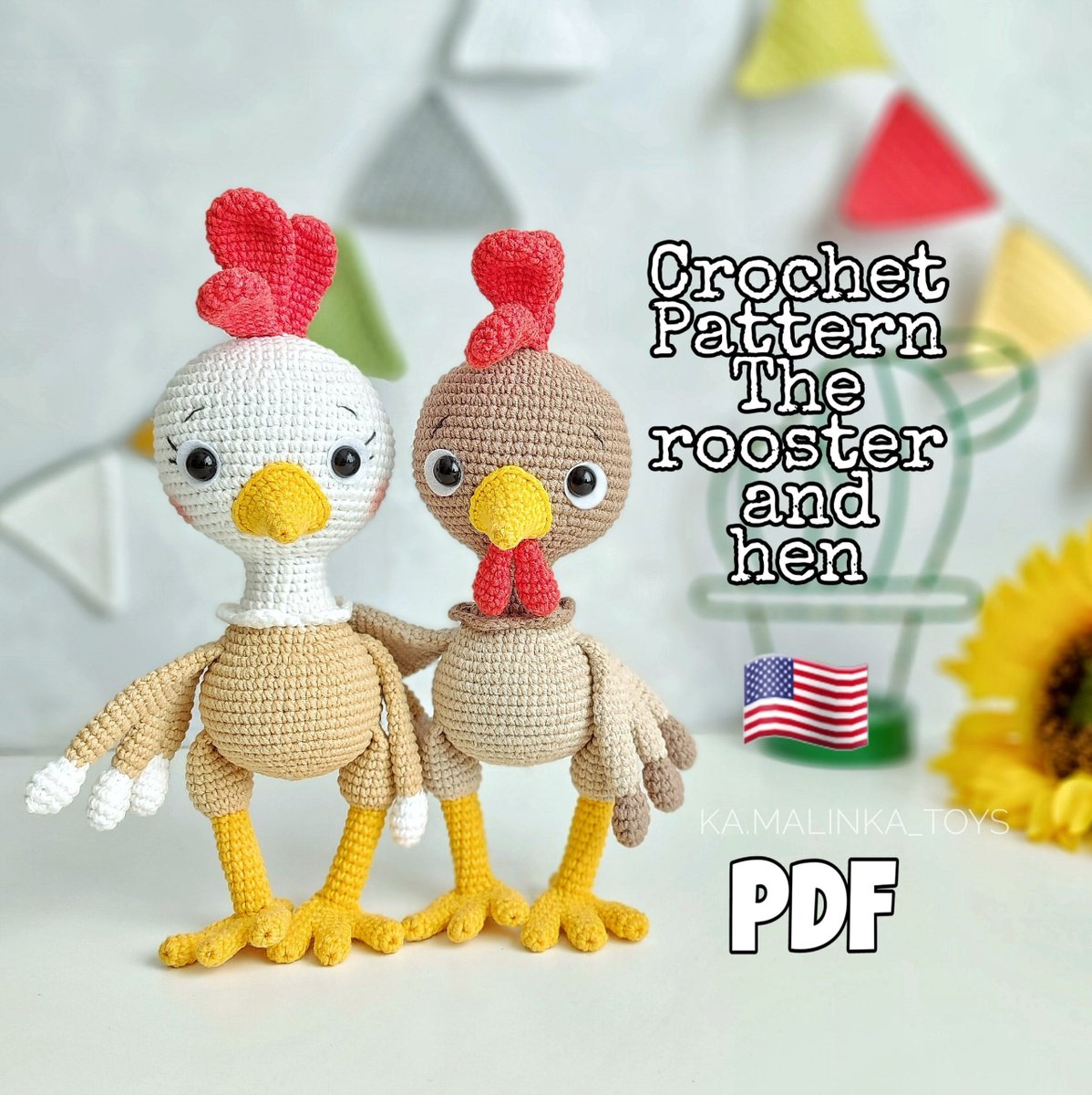 AmigurumiToday's tweet photo. Find Rooster &amp; Hen Crochet Pattern on our website 💞➡️ https://t.co/dL069D7LN4

🌻🧶More patterns designed by KamalinkaToys ➡️ https://t.co/1MHshABMSO

#amigurumi #crochetpatterns #crochet #amigurumipatterns #crafts #handmadetoys https://t.co/1cWVfXqdf0