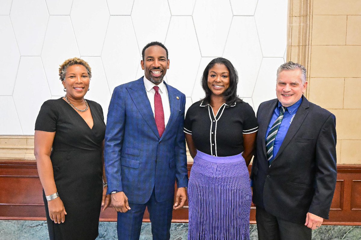 CityofAtlanta's tweet photo. City employees continue to lead by example. Mayor Andre Dickens joined the 2026 Employee Giving Campaign Celebration to recognize this year's ambassadors and department winners. Together, 975 employees raised nearly $132,000 for charitable causes. #MovingAtlantaForward https://t.co/iktA1spezq