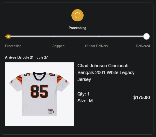 RSquared_7's tweet photo. @ochocinco Copped it the day it came out! Been waiting on a throwback Ocho for a while now 🔥🔥🐅 https://t.co/UGBlyisQf0