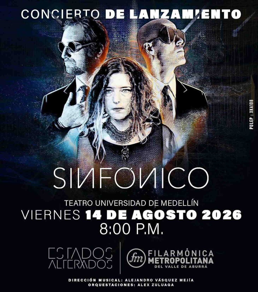 Radiorageofi's tweet photo. Estados Alterados presentará en Medellín el próximo 14 de agosto, Sinfónico, un proyecto que reúne su repertorio con una orquesta filarmónica, convirtiéndose en el primer álbum de rock sinfónico de una banda colombiana.
https://t.co/54JcGwsYgw https://t.co/Kn6Q7Z8MJQ