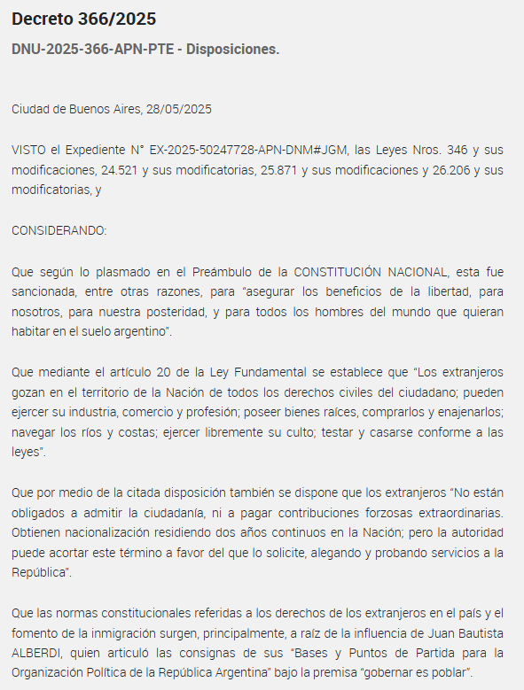rockmetommyboy's tweet photo. @porquetendencia @agustinromm Recordatorio que en mayo de 2025 se publicó el Decreto 366/2025 modificando la Ley de Educación Superior y la Ley de Migraciones, que habilita a las universidades a establecer aranceles para estudiantes extranjeros con residencia temporaria

¿Quienes se niegan? Las Universidades https://t.co/TeY0ntTSLg