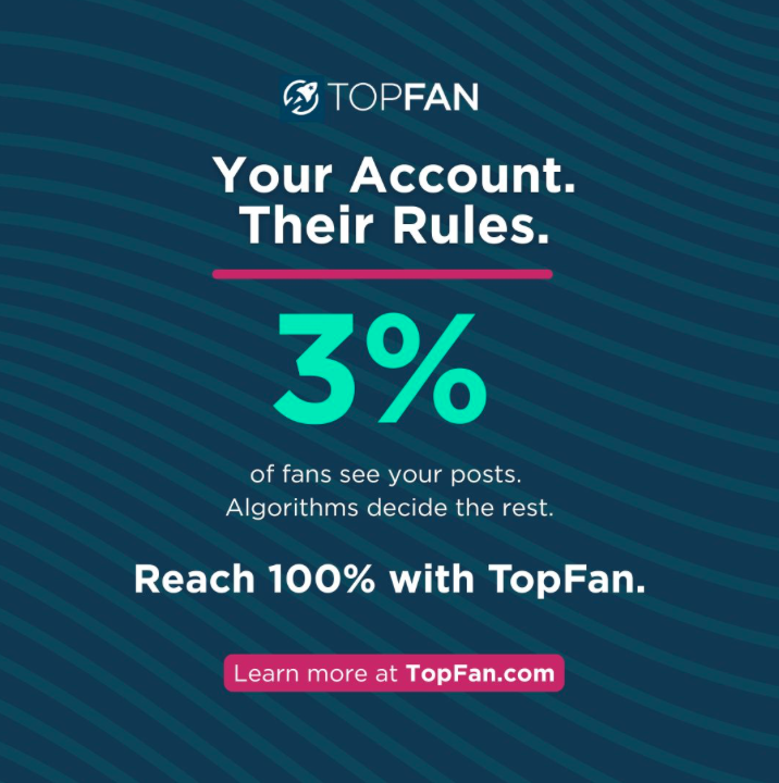 topfans's tweet photo. You've spent years building your audience. But social media only show your posts to 3% of them. The rest? Filtered out by an algorithm you have no control over.

TopFan fixes that, own your audience, reach them all, every time!

Learn more at https://t.co/n3N66XOcVg https://t.co/4JbTkqbLA2