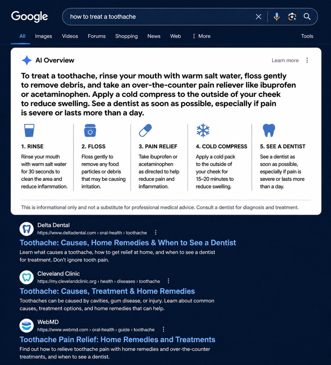 lamarhull20's tweet photo. AI Overviews changed the game. Ranking #1 isn’t enough; you must be the source AI cites. If patients find answers on Google, you lose the click. Win with E-E-A-T instead. 👇 #SEO #DentalSEO #MedicalMarketing #AEO https://t.co/AGy4brvltD