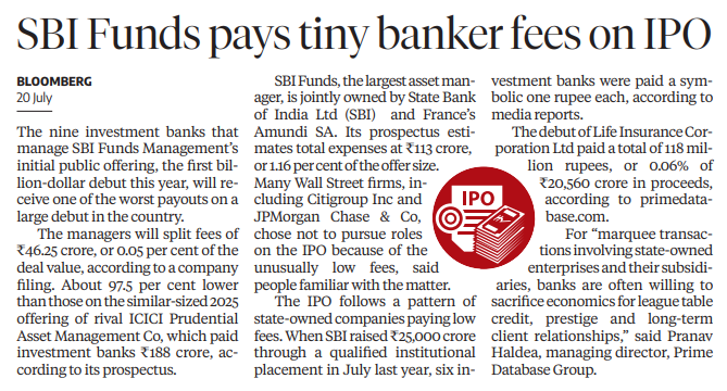volumestocks's tweet photo. 🚨 SBI Funds Pays Record-Low Banker Fees for India's Biggest IPO https://t.co/q0AXWAq4eu