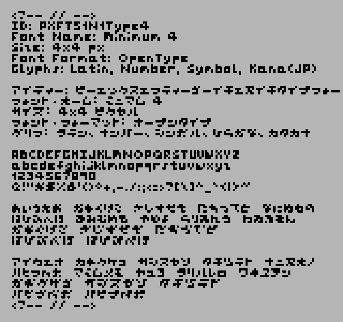 t51n1's tweet photo. 4x4(4x5) pixel font sample https://t.co/U21SVsUzVl
