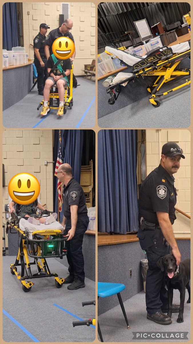 BtpsSrvcs's tweet photo. ESY Ss had a wonderful opportunity to learn from our local EMTs during a safety assembly! 🚑 Mr. Botts, Boyle, &amp; K9 Pepper delivered an engaging assembly focused on emergency response &amp; details of the job! Thank you for keeping our community safe! 💚 @Brick_K12 https://t.co/u3eIXDK63c