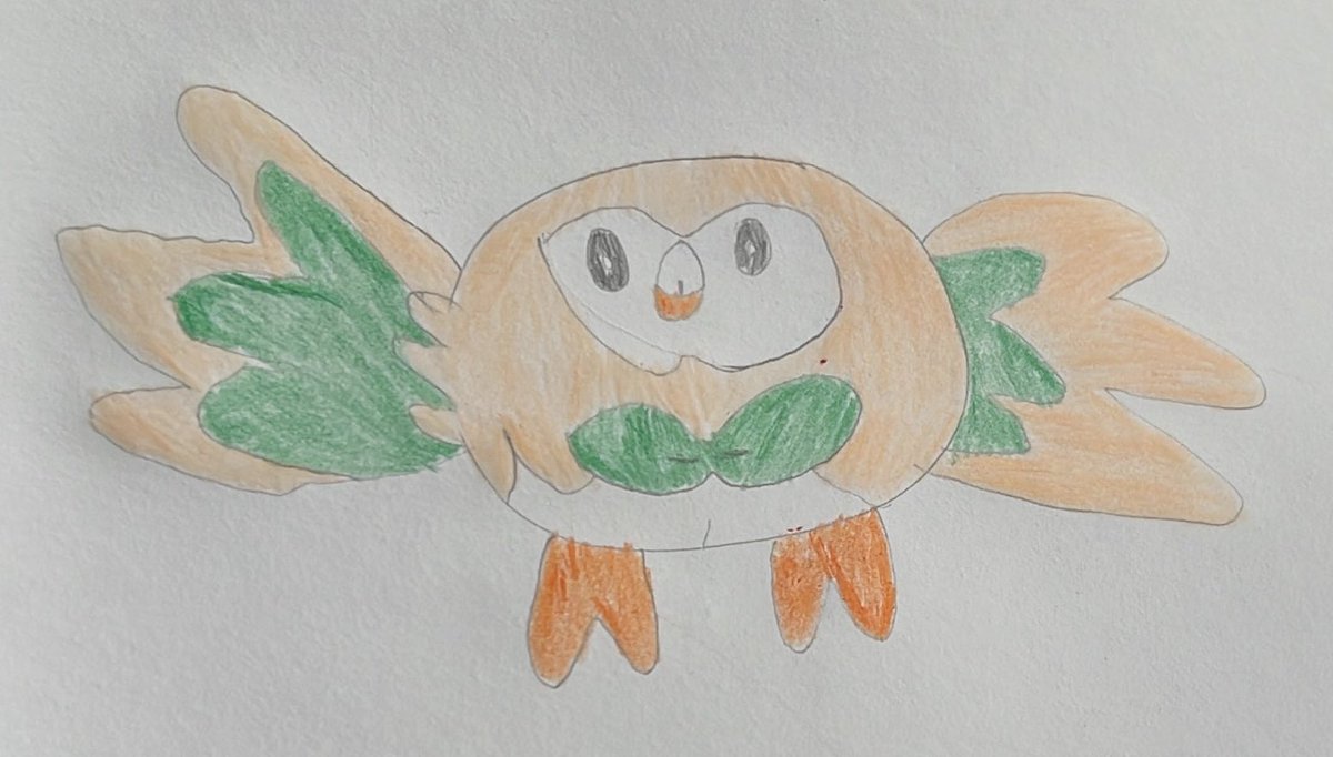 gabepichu's tweet photo. Happy Rowlet day! I love this Pokemon so much and so here is art I made of the silly owl a while ago! 🥹💚🦉 #モクローの日 #Rowletday #Pokemon https://t.co/J6zTxe4LSa