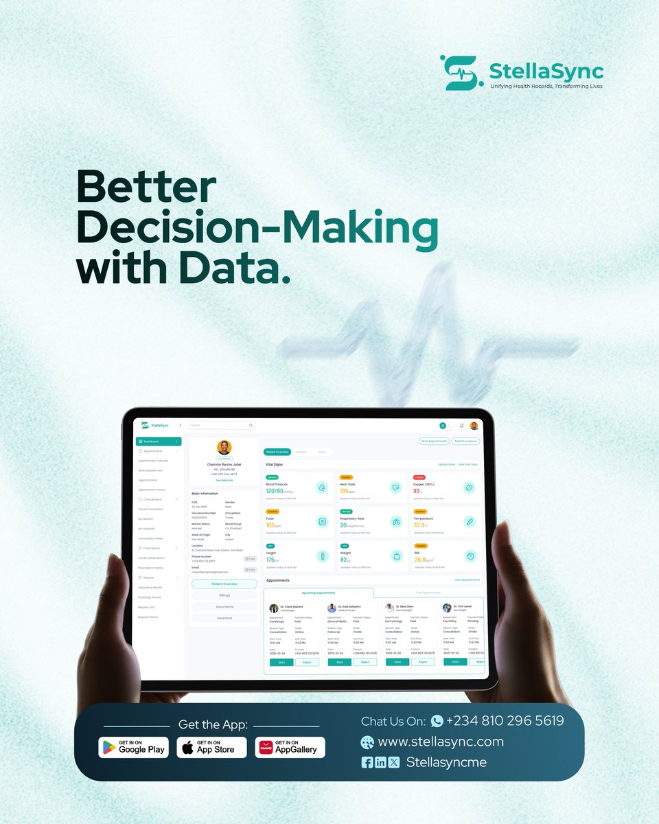 stellasyncme's tweet photo. StellaSync is designed to simplify operations, improve collaboration, and support better patient experiences through one connected platform.
Try it now!
#StellaSync #StellaSyncEMR #EMR #hospitalmanagement https://t.co/WS6C69lLVn