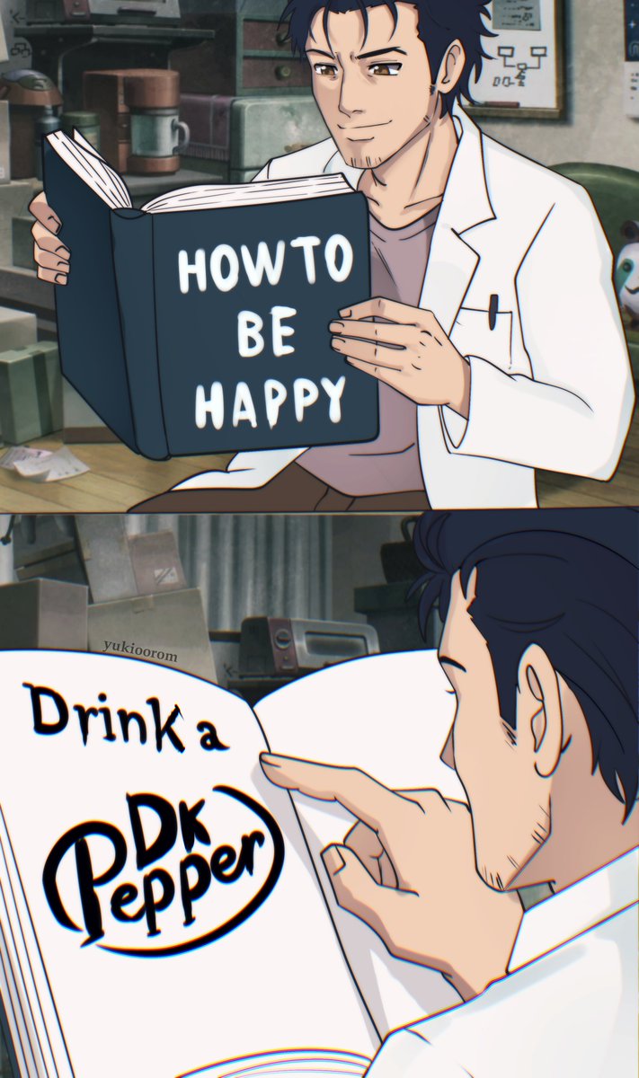 YHarami's tweet photo. How to be happy
#岡部倫太郎 #OkabeRintaro
#シュタインズゲート #SteinsGate
#fanart #artist #art #SteinsGateart
#シュタインズゲート https://t.co/EbL7VAremz