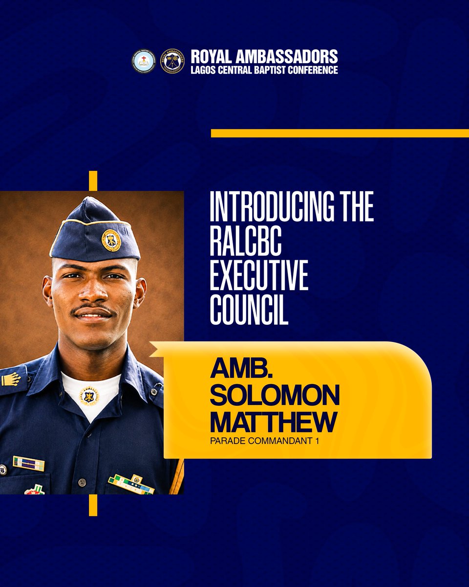 RALagosCentral's tweet photo. Solomon Mathew (Parade Commandant I)
"Discipline today. Leadership tomorrow. Building men who stand tall in every formation of life."

Emmanuel Oluwatimileyin Taiwo (Parade Commandant II)
"Precision in movement. Excellence in character. Training ambassadors to lead by example." https://t.co/rlitVcIzPd