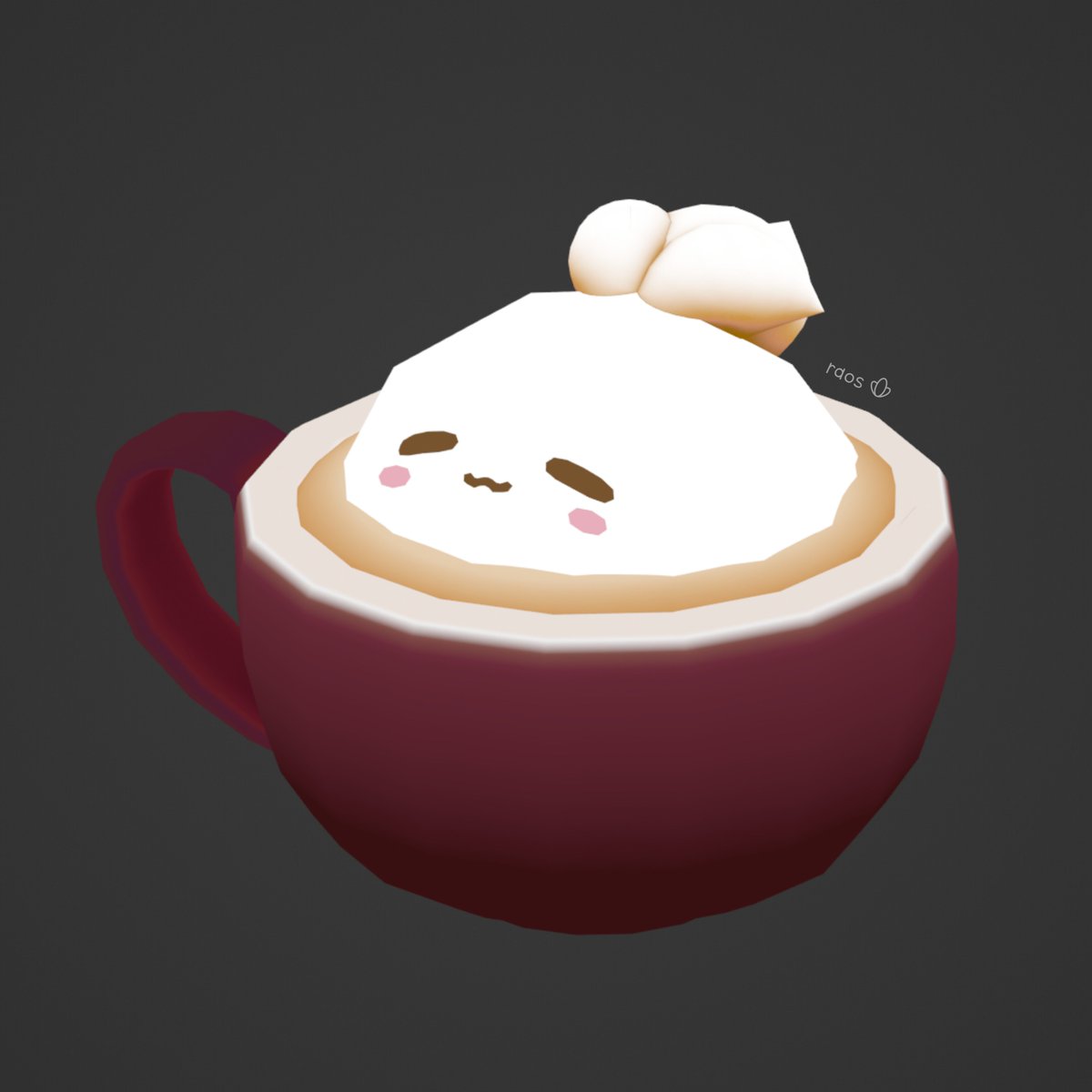 raos3d's tweet photo. latte time. #lowpoly #blender https://t.co/j9PXgUHJjb