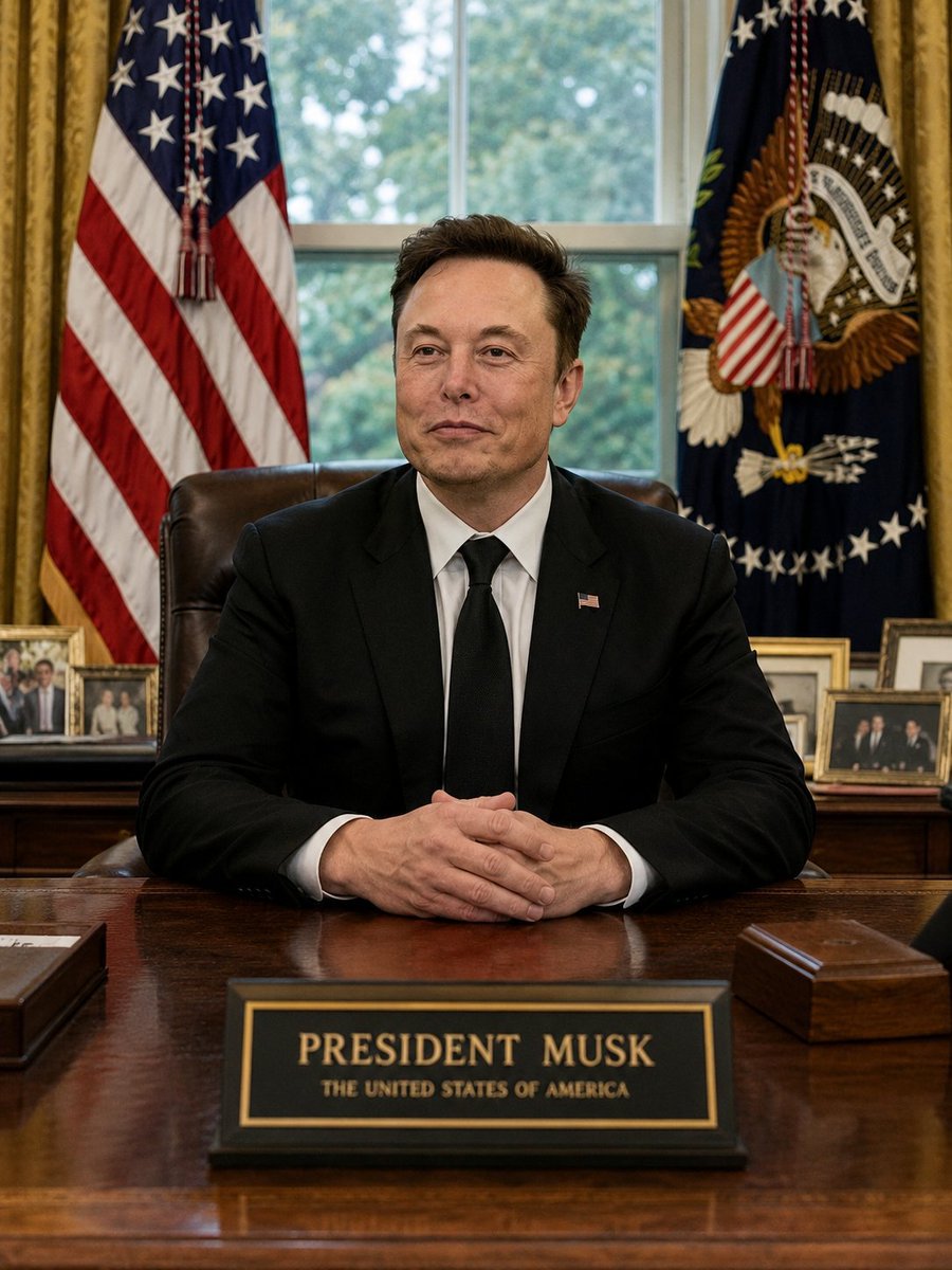 ElonEmpireUS's tweet photo. 🇺🇸 Imagine Elon Musk became President of the United States.

Would you support him?

👍 Yes — Why?
👎 No — Why not?

Share your reason in the comments. Let's hear both sides. https://t.co/PLDAhNkruP