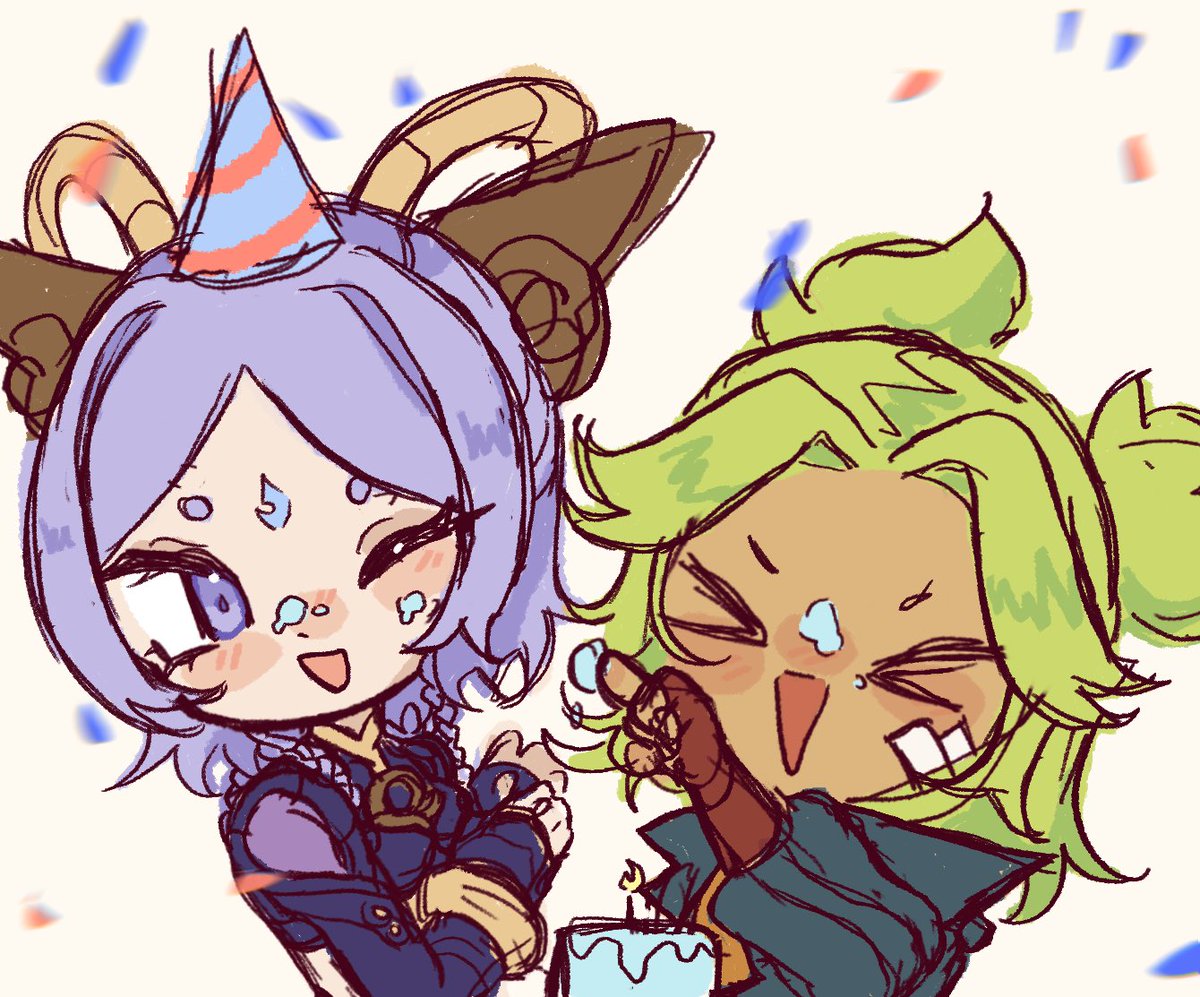 dreepies's tweet photo. belated and messy birthdya doodle for my beloved yunara 💚💜 featuring zeri https://t.co/pf4GA6Cvbo
