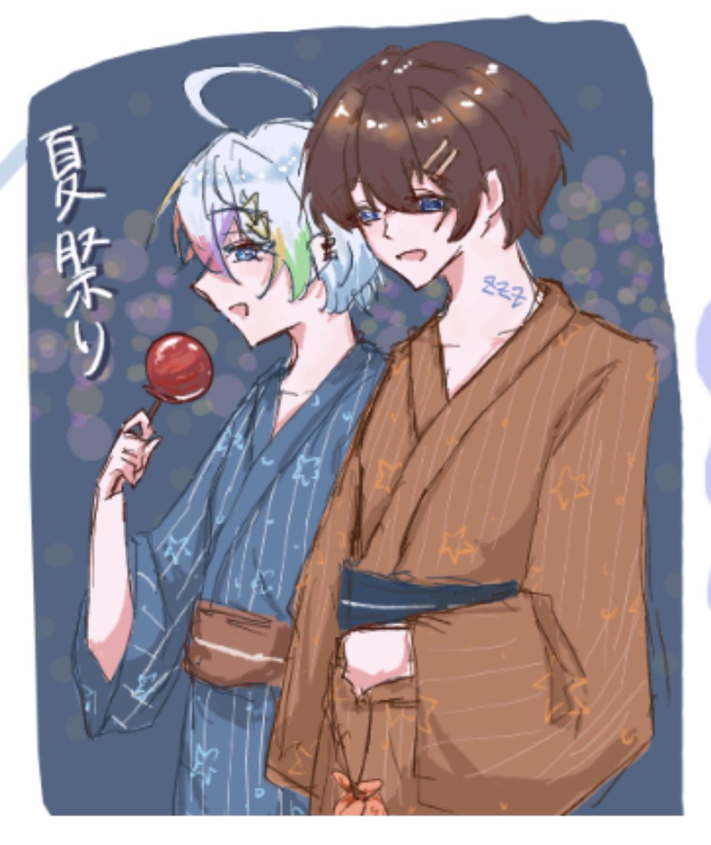 2f3emu's tweet photo. 夏祭り、絵🍵
#くにれるわんにゃん組 https://t.co/E3Mz2XEuHF