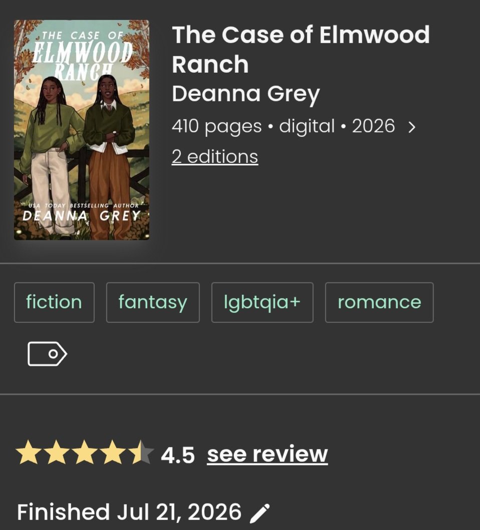 ElderlingReader's tweet photo. 4.5/5

Such a brilliant surprise. I expected to enjoy this, but this exceeded any expectations I had.

Really wasnt sure how Id feel about the paranormal side of this, but that side was done really well.

Deanna Grey is fantastic and does such a great job with these two MCs https://t.co/kLAnCMZKHP