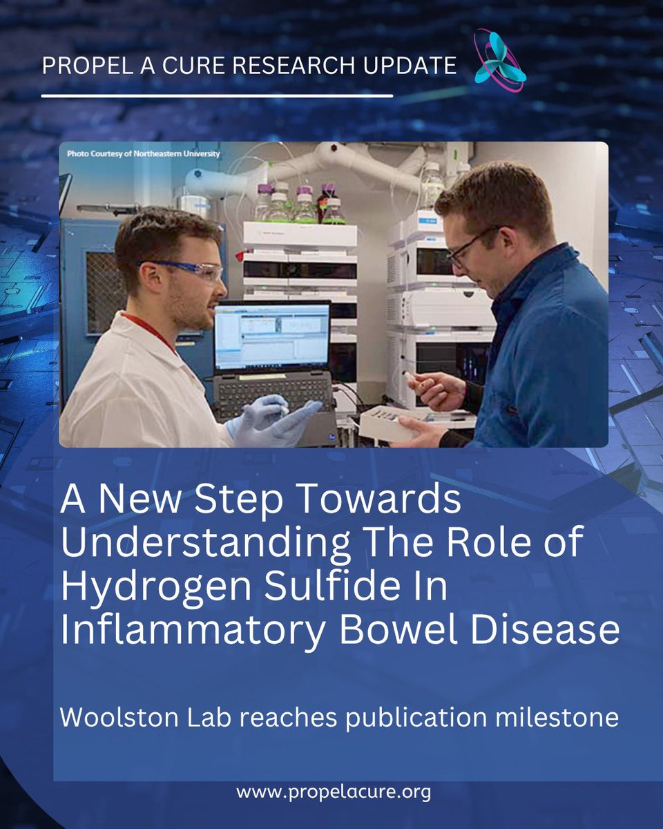 propelacure's tweet photo. At @WoolstonLabNEU, a recipient of a Propel a Cure grant in partnership with the Mendez Family Foundation, animal experiments examining the long-term effects of modulated #sulfide on gastrointestinal physiology are continuing.

Researchers hope these studies will reveal to what extent raising sulfide levels in otherwise healthy mice contributes to the onset of inflammation, providing new insights into the role of microbial hydrogen sulfide in #IBD.

The team has also reached an exciting publication milestone by submitting its first manuscript about the engineered bacterial strains used in the project to a scientific journal, and has received favorable comments from peer reviewers.

They are now working on incorporating the feedback into a revised paper and are hopeful the published paper will be available online soon.

Northeastern University recently produced this 60-second video clip explaining this exciting project. To view, please click here: https://t.co/bJrNg5Dg2n