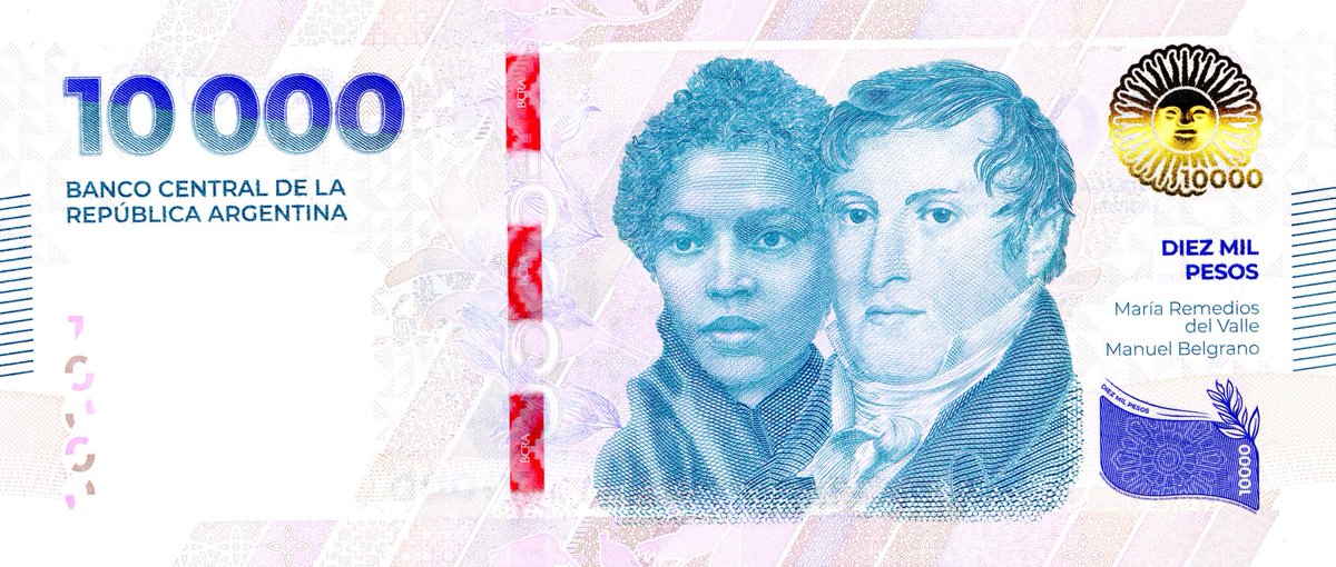 AngelScutariV's tweet photo. A cualquiera que diga que #Argentina es racista, muéstrenle el billete de 10.000 pesos, nuestro segundo billete más grande. https://t.co/OeSp7jaPac