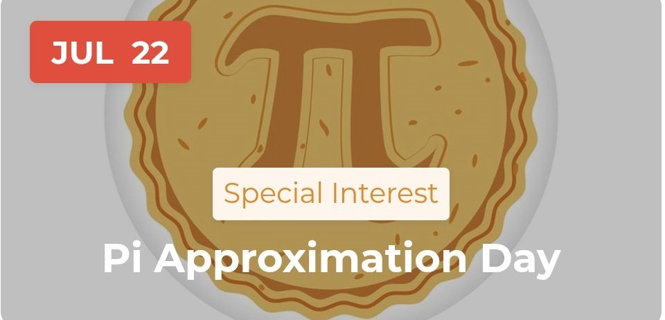 Neone128's tweet photo. 22/7 = 3,14...

7/22 is Pi Approximation Day 🥧
⭕️ https://t.co/DuKaReQycQ